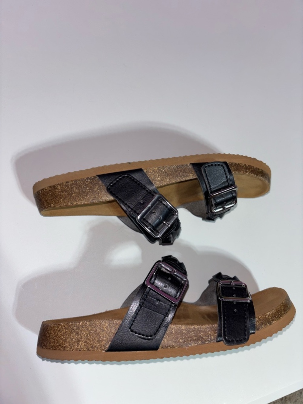 torrid Black Braided Double-Strap Slide Sandals with Buckles - Picture 4 of 8